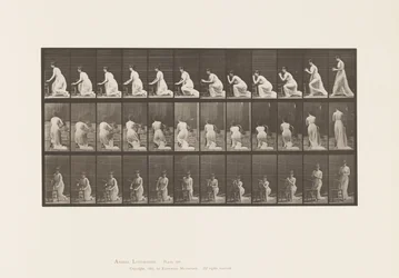 Kneeling Elbows on Chair, Hands Clasped