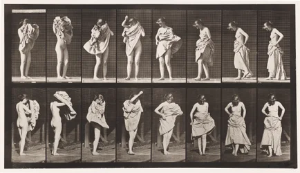 Toilet, Putting on Dress and Turning Around