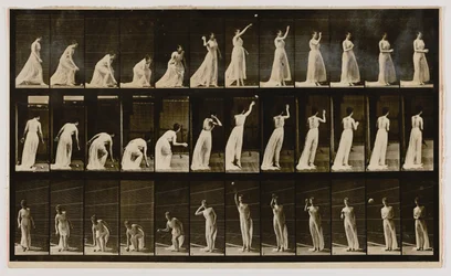 Woman Picking Up a Ball and Throwing It, from the Book Animal Locomotion