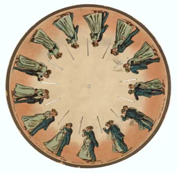 Zoopraxiscope Disc Showing a Couple Waltzing, 1893