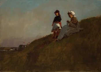 On the Hillside (recto); Girl in the Woods (verso)
