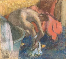 After the Bath, Woman Drying Her Leg