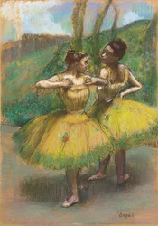 Dancers with yellow skirts (two dancers in yellow)