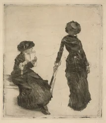 The Painter Mary Cassatt at the Louvre, Antiquities Collection