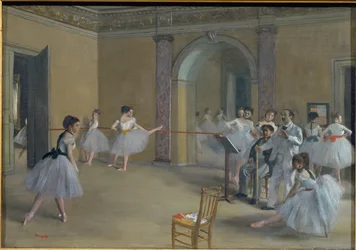 The Dance Foyer at the Opera on the Rue Le Peletier