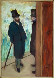 Ludovic Halevy and Albert Boulanger-Cave in the Wings of the Opera