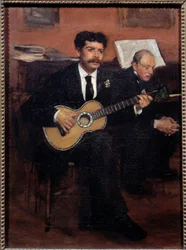 Portraits of Lorenzo Pagans (1838-1883) Spanish tenor and Augustus De Gas (1807-1874) father of the artist