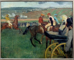 The Racetrack, Amateur Jockeys Near a Car