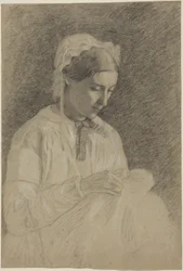 Woman Embroidering
