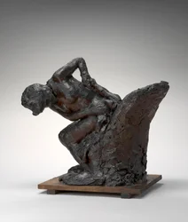 Woman Seated, Wiping Her Left Hip