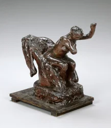 Woman Seated in an Armchair, Wiping Her Left Armpit, c.1890s