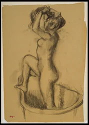 Woman Standing in a Bathtub
