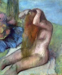 Woman doing her Hair