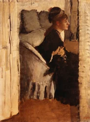 Woman putting on gloves