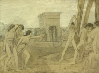 Young Spartan Girls Challenging Boys