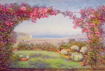 A Garden with a Rose Arch
