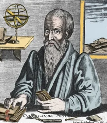 Portrait of William Postel (1510-1581) - Portrait of Guillaume Potel (1510-1581) orientalist, philologist and theosophist of French Catholic denomination - Engraving by Edme de Boulonois
