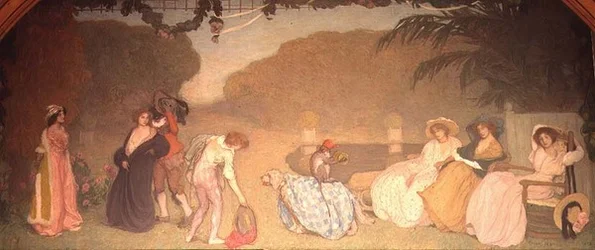 Young Girls Watching an Open Air Theatre