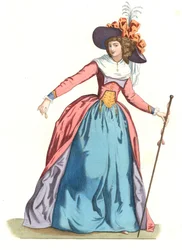 French Woman in Fashion of the 18th Century
