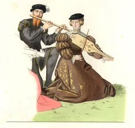 Gentleman and Lady, Couple of English Musicians