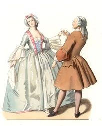 Dance Master and a Young Venetian, Dance Lesson in Italy 18th Century