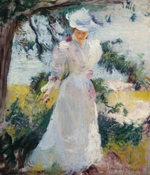 My Wife, Emeline, in a Garden