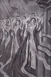 Peeresses Putting on Their Coronets at the Coronation of Queen Alexandra, Consort of King Edward VII, Westminster Abbey, London