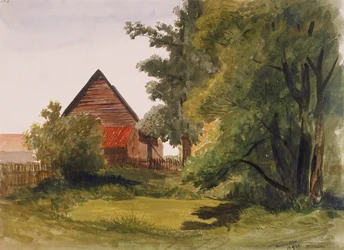 View of Hampstead with a Barn on the Left, Hampstead, Camden, London