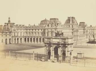 [The Arc de Triomphe du Carrousel and the Cour Napoléon, Seen from the Tuileries, Louvre, Paris]