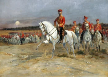 Tsarevich Nicholas Reviewing the Troops