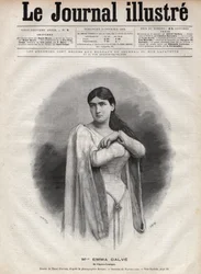 Portrait of Emma Calve (Rosa Noemie Emma Calvet de Roquet) (1858-1942), French Soprano (engraving by Navellier in 