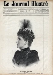 Portrait of Nellie Melba (Helen Porter Mitchell) (1861-1931), Australian Soprano (engraving by Navellier in 