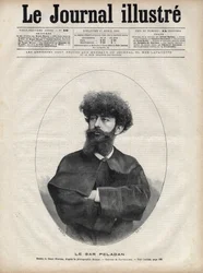 The Sar Merodack Josephin Peladan, pseudonym of Josephin Peladan (1858-1918) French writer and occultist - Engraving by Navellier in 