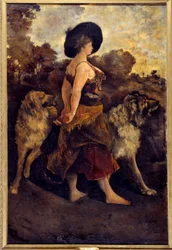 La Carola, a Gypsy with Her Dogs