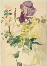 Flower Piece with Iris, Golden Rain, and Geranium. 1880