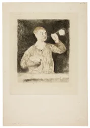 Boy Blowing Soap Bubbles
