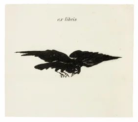 Flying Raven: ex libris, from The Raven