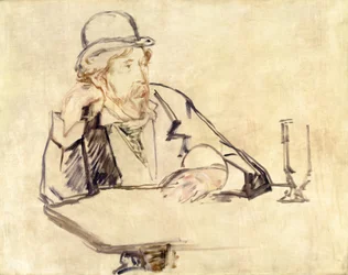 George Moore 1852-1933 at the Café, 1878 or 1879