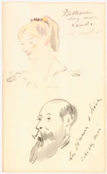 Head of a Woman and Head of a Bearded Man