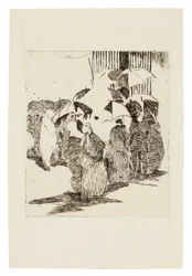 Line in Front of the Butcher Shop
