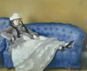 Madame Manet on a Blue Sofa