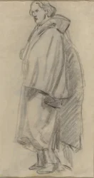 Man Wearing a Cloak [verso], 1852-1858