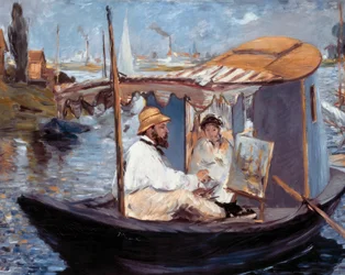 Monet Painting in His Studio