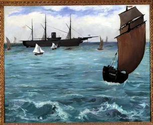 The American ship Kearsarge at Boulogne-sur-Mer by Edouard Manet