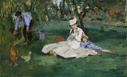 The Monet Family in Their Garden at Argenteuil, 1874.