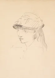 Young Girl in Round Hat, 1878-79