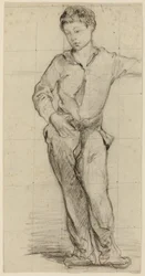Young Man Standing (Leon Leenhoff) (recto); Sketch of Standing Boy (verso)