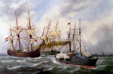 Two Three-Masted Ships by Le Neptune at Le Havre in 1882