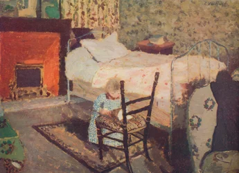 Child Playing: Annette Roussel in Front of a Wooden Chair, c. 1900, c. 1932