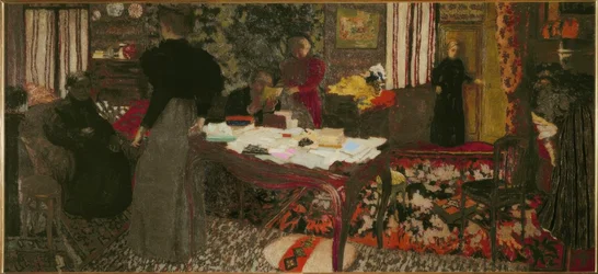 Grand Interior with Six Figures